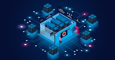Illustration of a modern data center